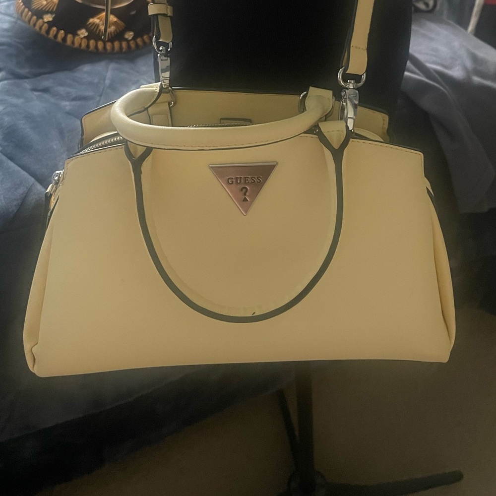 Guess Yellow Satchel Convertible Handbag